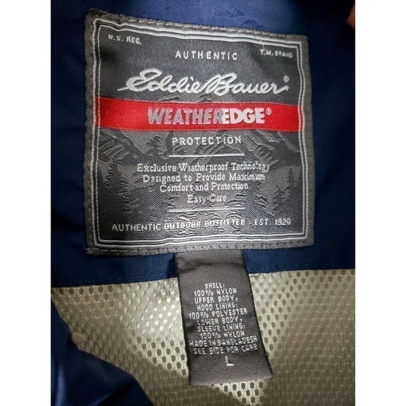 Eddie Bauer Weatheredge Pro Jacket Navy Blue (No Hood) Sz L0 - Picture 4 of 4